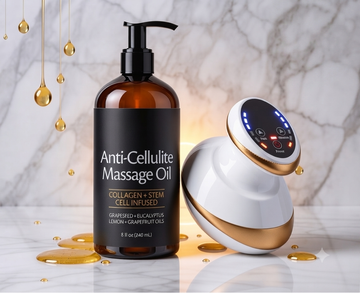 Bowvibe Gladmakend Ritueel Pro™ – Massageapparaat + Anti-Celluliteolie