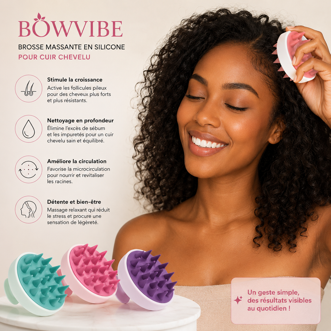Brosse Silicone Massage Cuir Chevelu